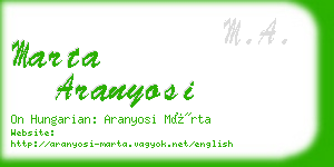 marta aranyosi business card